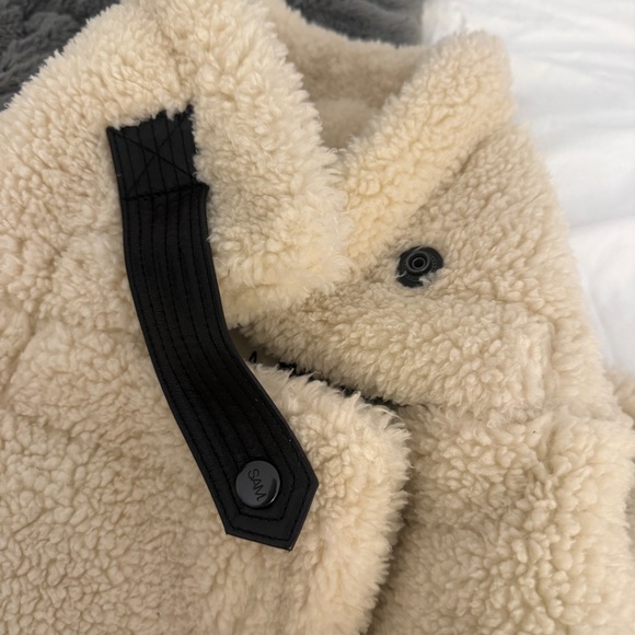 SAM New York Mid Length Sherpa Coat in Almond - Picture 7 of 12